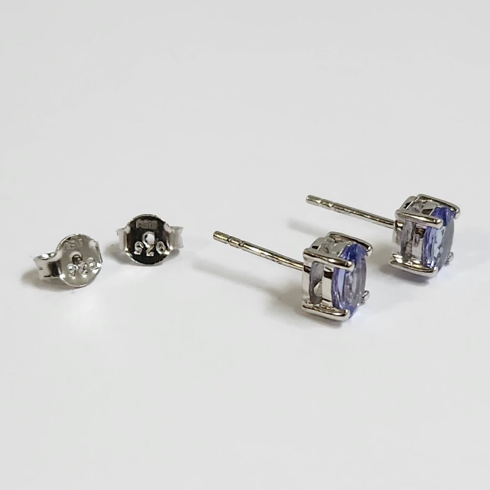 NIB VTG NATURAL Kutamani Tanzanite 925 Stud Earrings - Picture 7 of 14